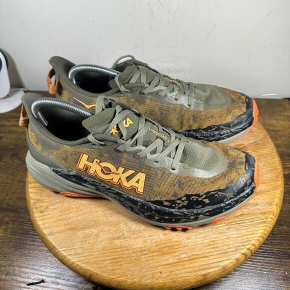 Hoka Speedgoat 6 Green Black All Terrain Men’s Size 9.5 D 1147791 AQL